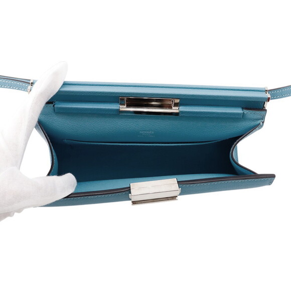 Hermes Hermès Click H 21 Shoulder Bag in Blue Jean/Evergrain with D Stamp - Picture 6 of 15